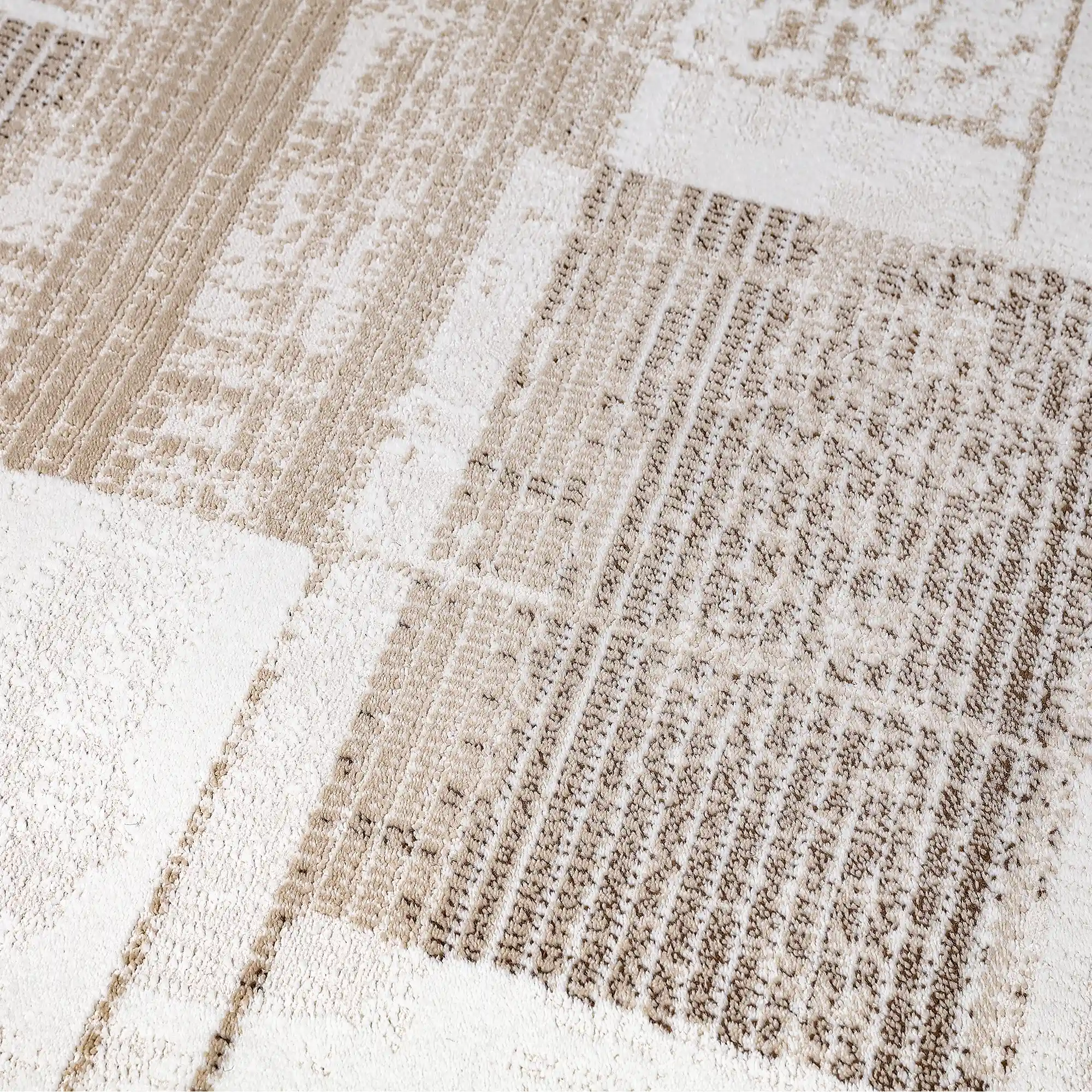 Puxina Subtle Grid Linear Neutral Area Rug