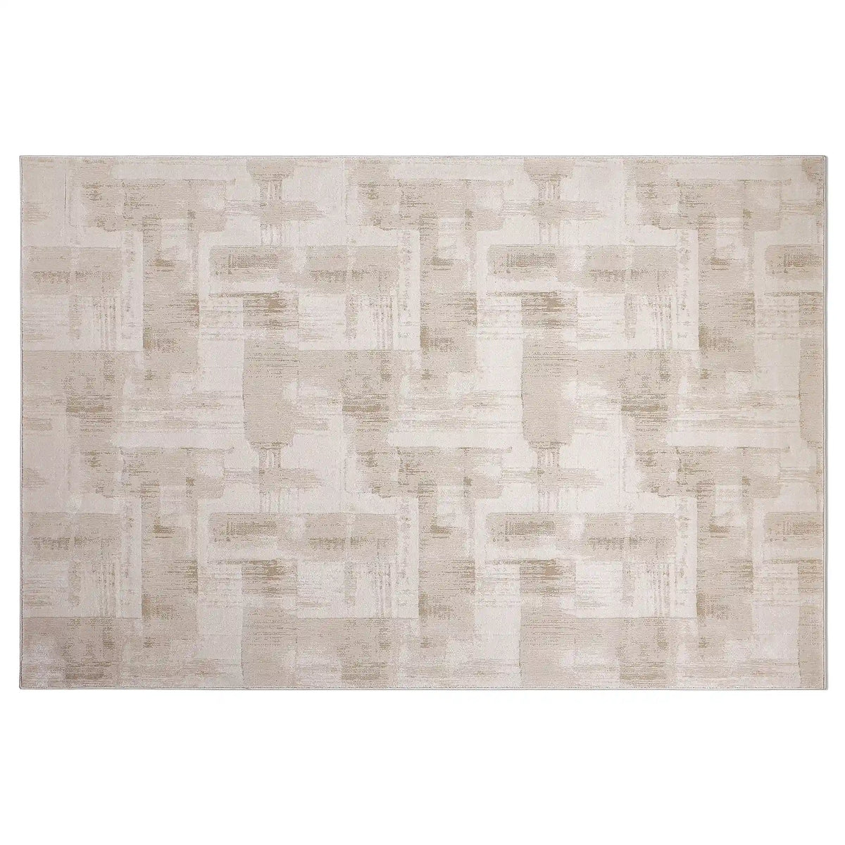 Shanluan Layered Horizon Abstract Neutral Area Rug