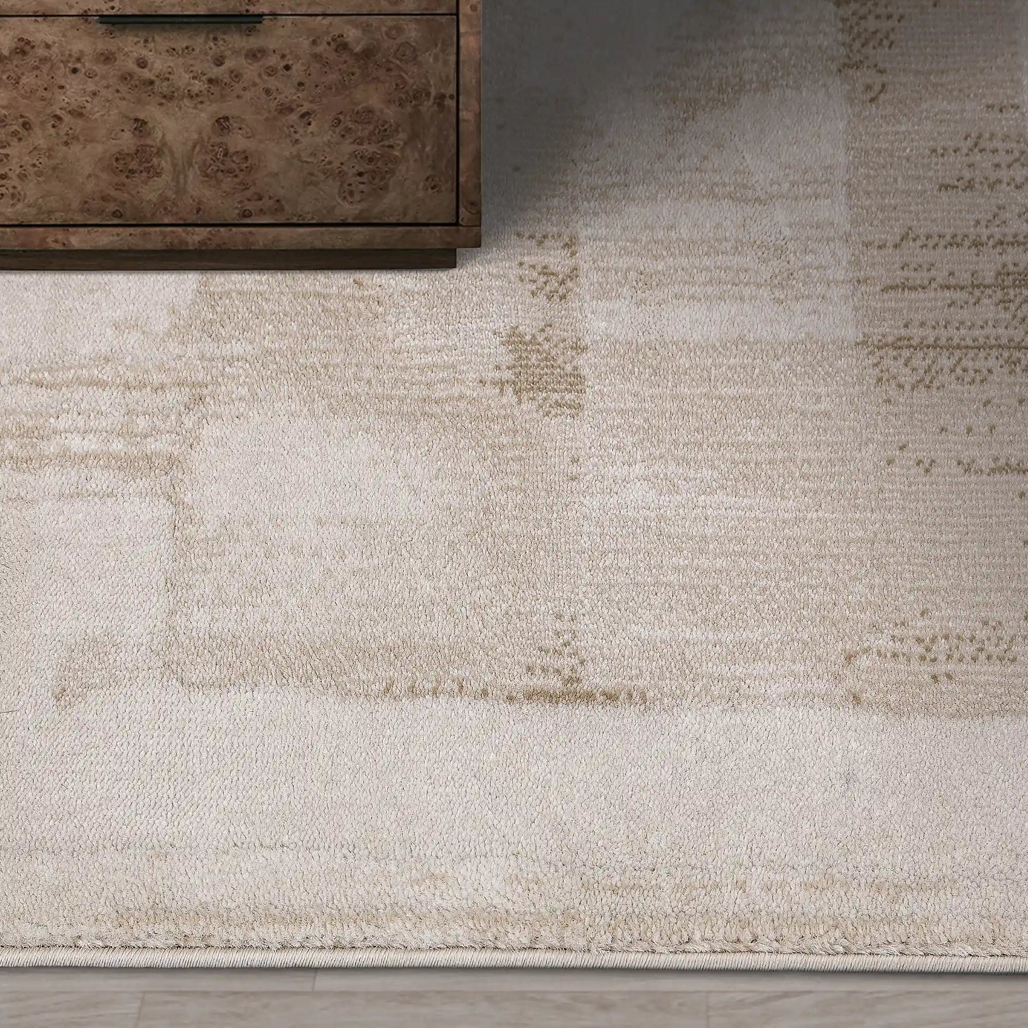 Shanluan Layered Horizon Abstract Neutral Area Rug