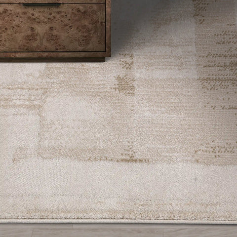 Shanluan Layered Horizon Abstract Neutral Area Rug