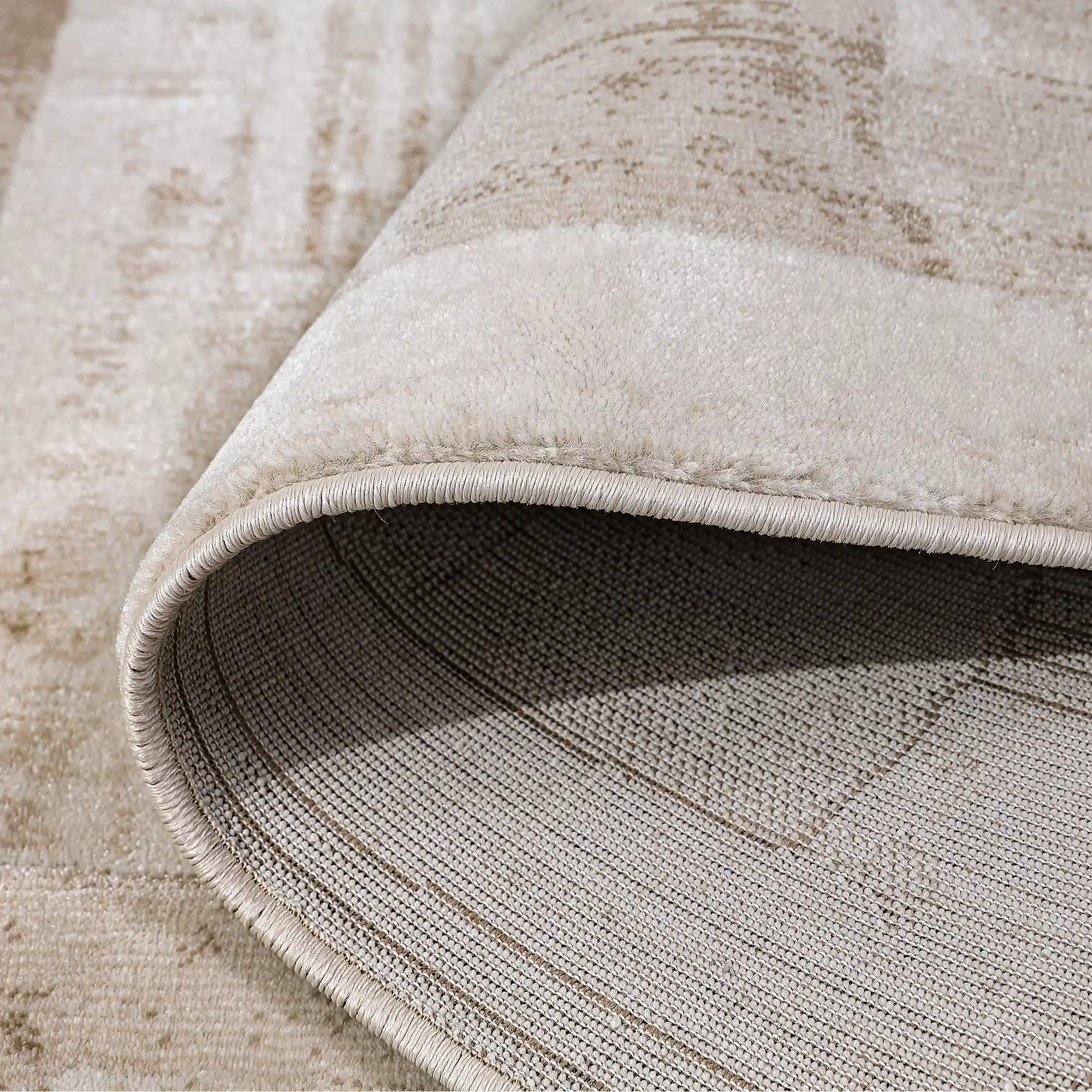 Shanluan Layered Horizon Abstract Neutral Area Rug