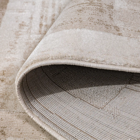 Shanluan Layered Horizon Abstract Neutral Area Rug