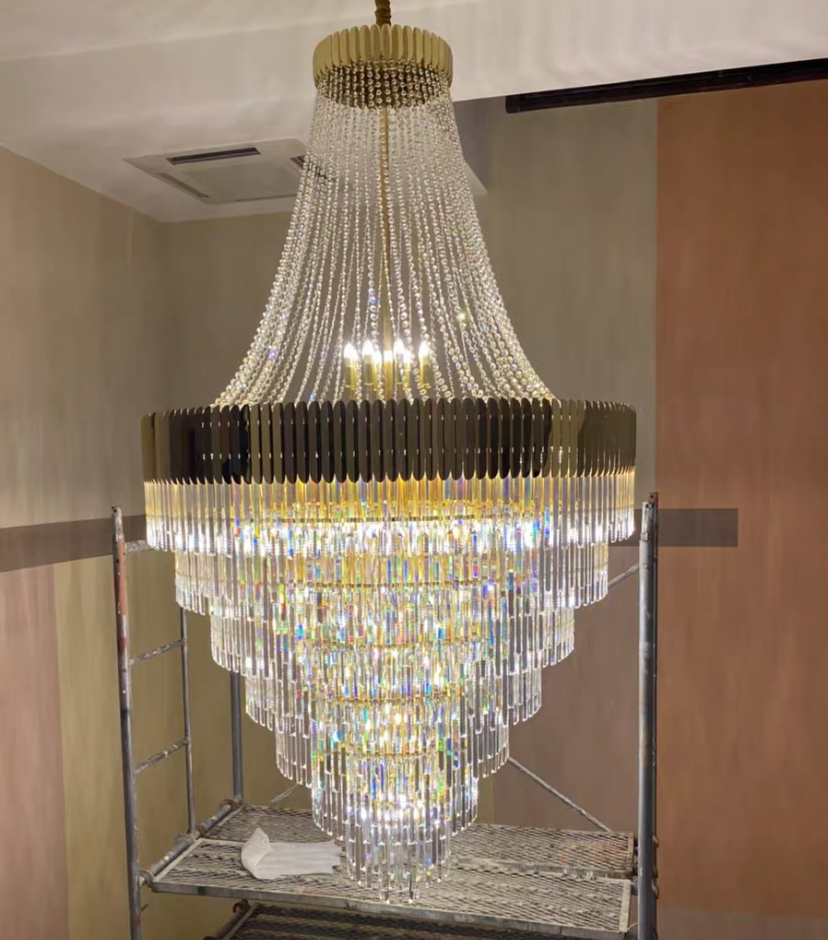 Extra Large Gold Luxury Crystal Chandelier Modern Art Designer Crystal Light For Living Room/Foyer