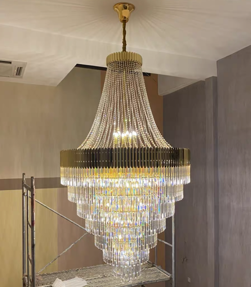 Extra Large Gold Luxury Crystal Chandelier Modern Art Designer Crystal Light For Living Room/Foyer