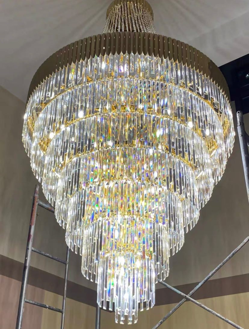 Extra Large Gold Luxury Crystal Chandelier Modern Art Designer Crystal Light For Living Room/Foyer