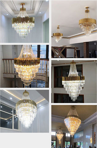 Extra Large Gold Luxury Crystal Chandelier Modern Art Designer Crystal Light For Living Room/Foyer