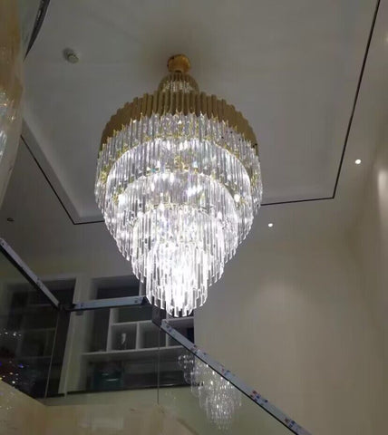 Extra Large Gold Luxury Crystal Chandelier Modern Art Designer Crystal Light For Living Room/Foyer