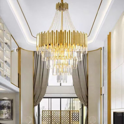 Extra Large Gold Luxury Crystal Chandelier Modern Art Designer Crystal Light For Living Room/Foyer