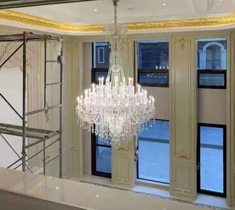 European-style Luxury Colorful Candle Crystal Oversized Chandelier Art Designer Foyer/Staircase Light Fixture