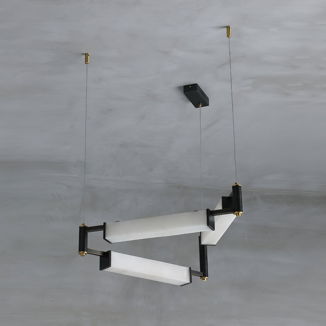 Louis Alabaster Modern Black Chandelier