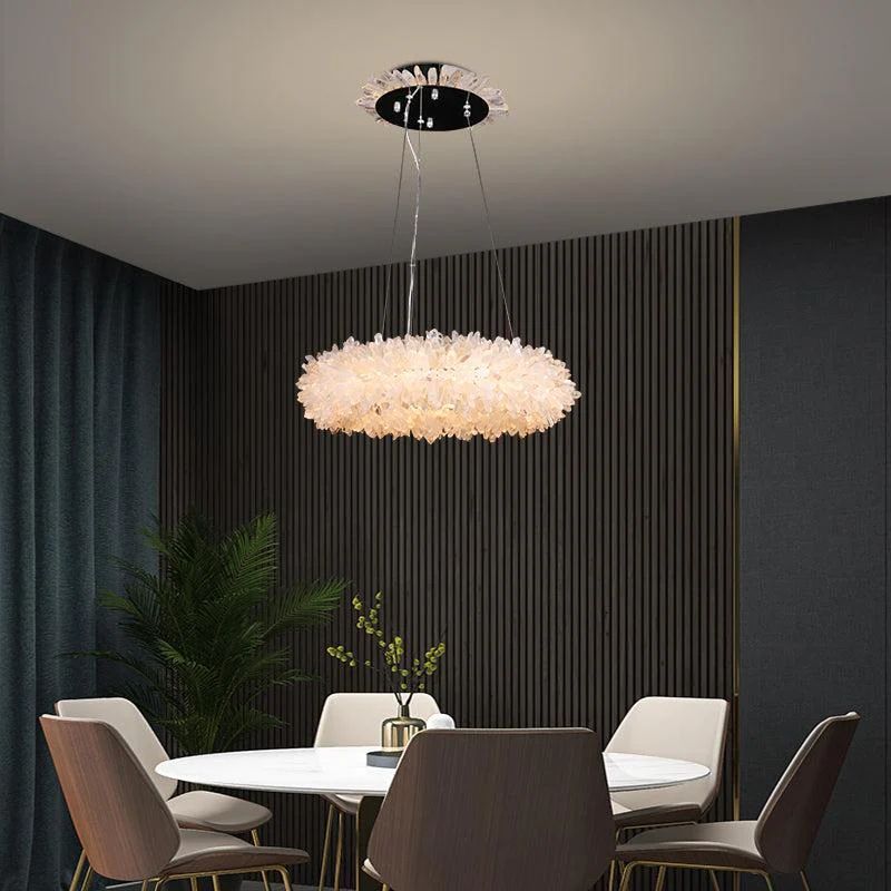 Rock Crystal Halo Modern Chandelier - valleylamps