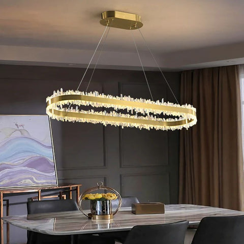 Rock Crystal Oval Chandelier - valleylamps