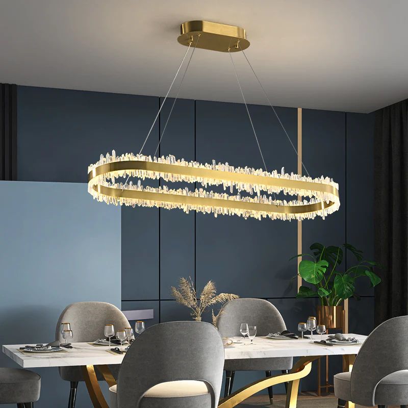 Rock Crystal Oval Chandelier - valleylamps