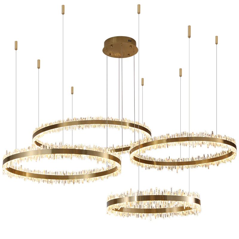 Rock Crystal Rings Luxury Chandelier - valleylamps