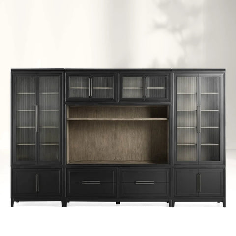 Rowan Modular Reeded Glass TV Wall Unit