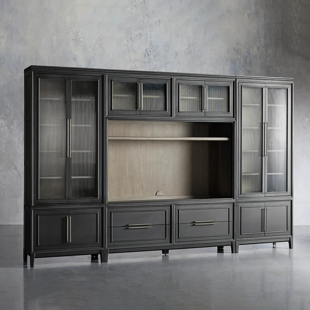 Rowan Modular Reeded Glass TV Wall Unit