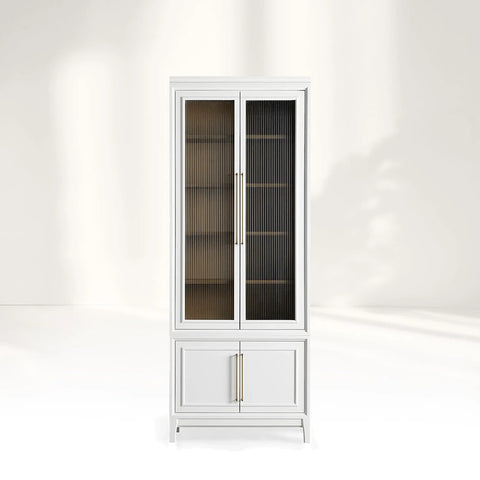 Rowan Modular Stacked Reeded Glass Cabinet