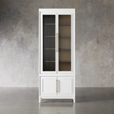 Rowan Modular Stacked Reeded Glass Cabinet