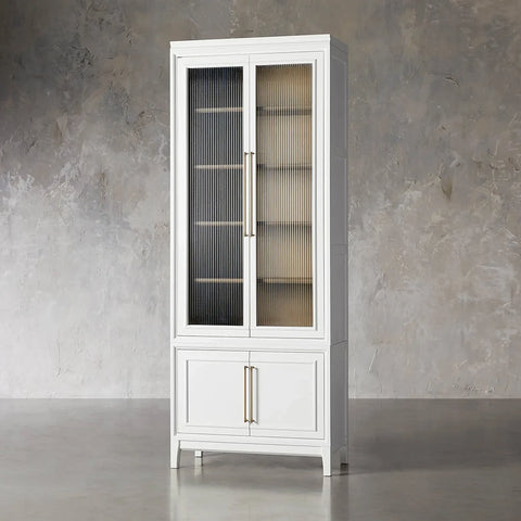 Rowan Modular Stacked Reeded Glass Cabinet