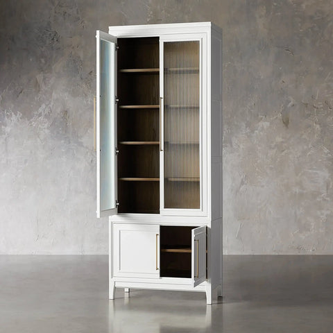 Rowan Modular Stacked Reeded Glass Cabinet