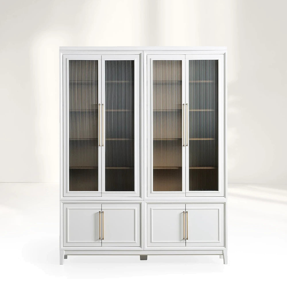 Rowan Modular Stacked Reeded Glass Cabinet