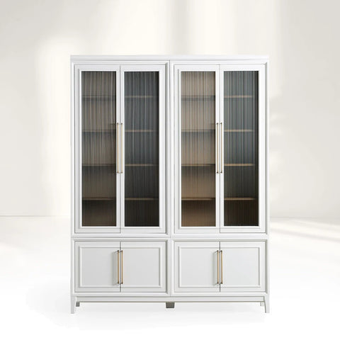 Rowan Modular Stacked Reeded Glass Cabinet