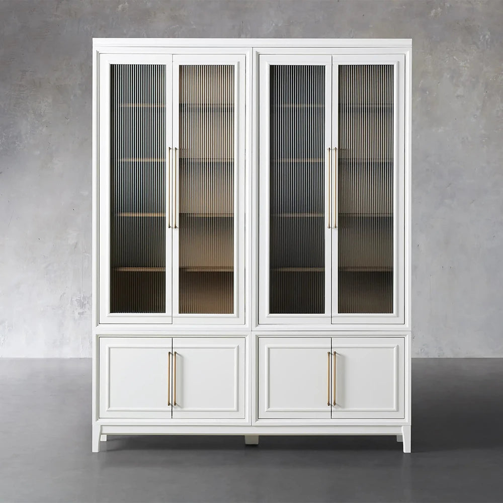 Rowan Modular Stacked Reeded Glass Cabinet