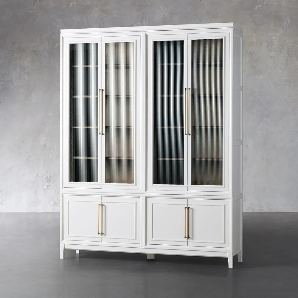 Rowan Modular Stacked Reeded Glass Cabinet