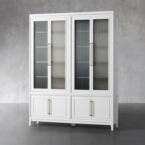 Rowan Modular Stacked Reeded Glass Cabinet