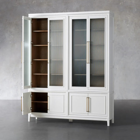 Rowan Modular Stacked Reeded Glass Cabinet