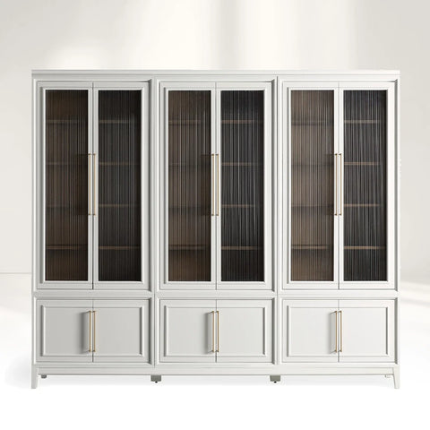 Rowan Modular Stacked Reeded Glass Cabinet