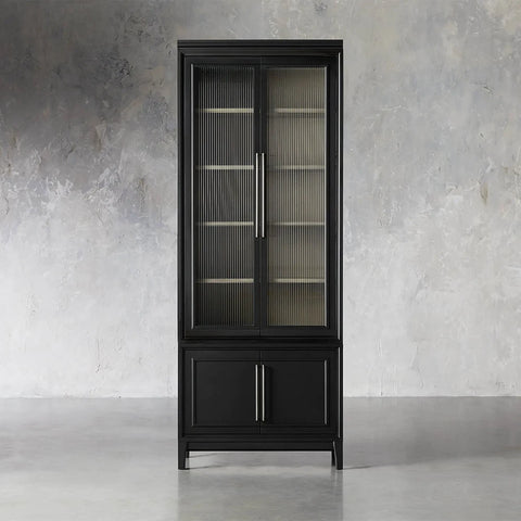 Rowan Modular Stacked Reeded Glass Cabinet