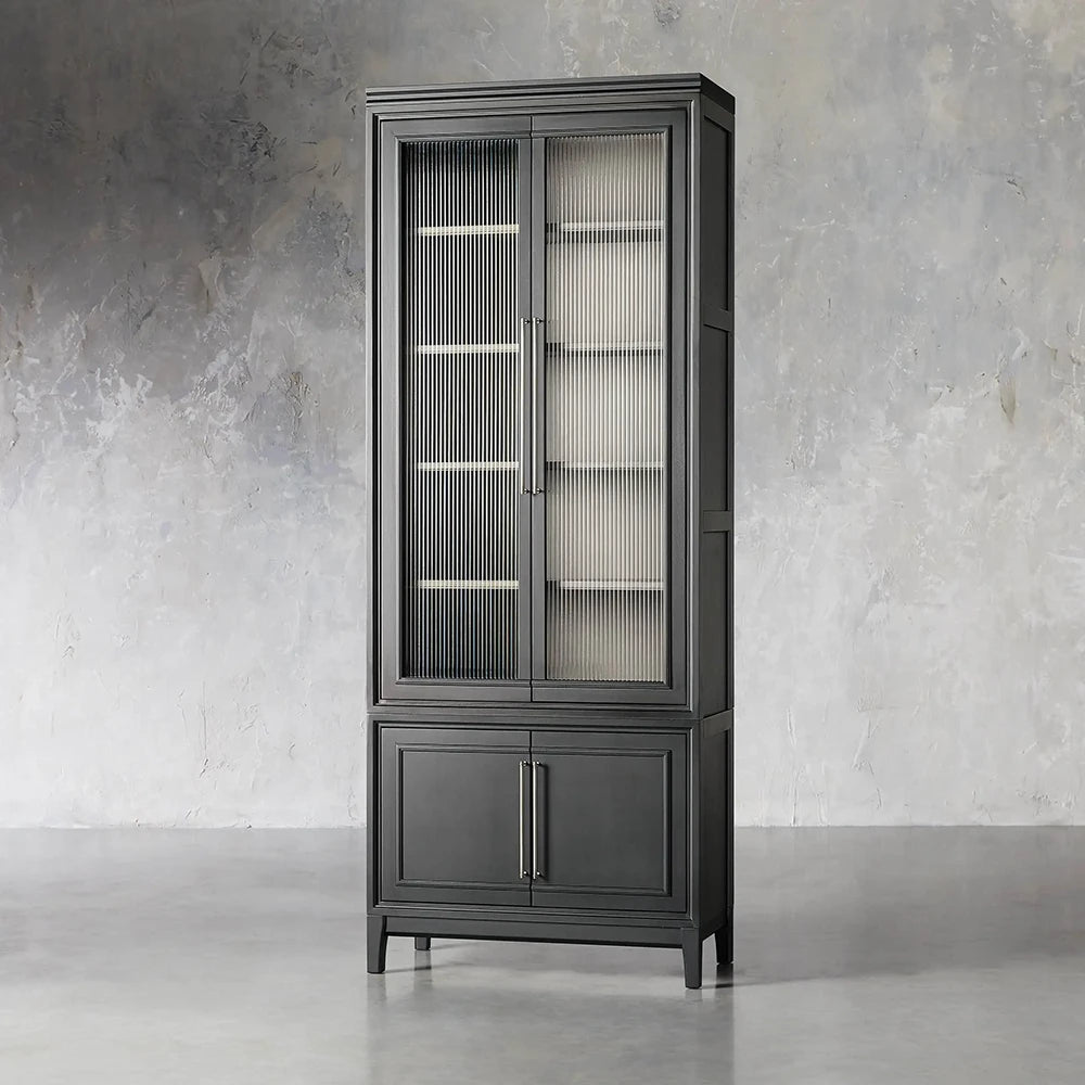 Rowan Modular Stacked Reeded Glass Cabinet