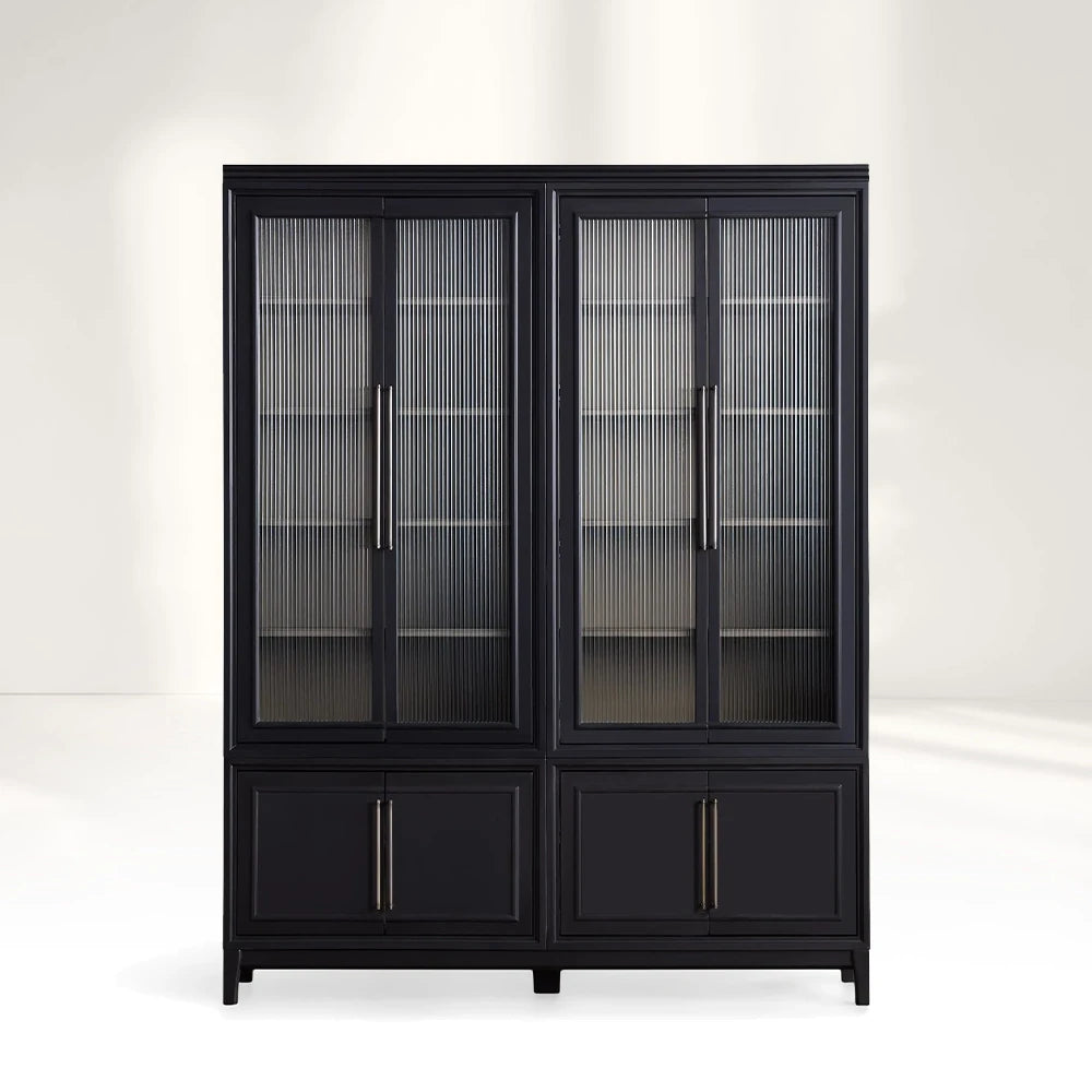 Rowan Modular Stacked Reeded Glass Cabinet