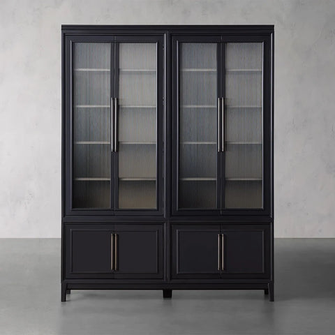 Rowan Modular Stacked Reeded Glass Cabinet