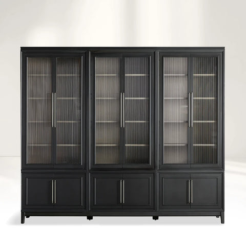 Rowan Modular Stacked Reeded Glass Cabinet