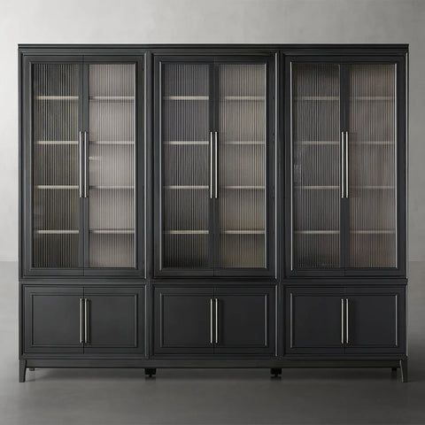 Rowan Modular Stacked Reeded Glass Cabinet