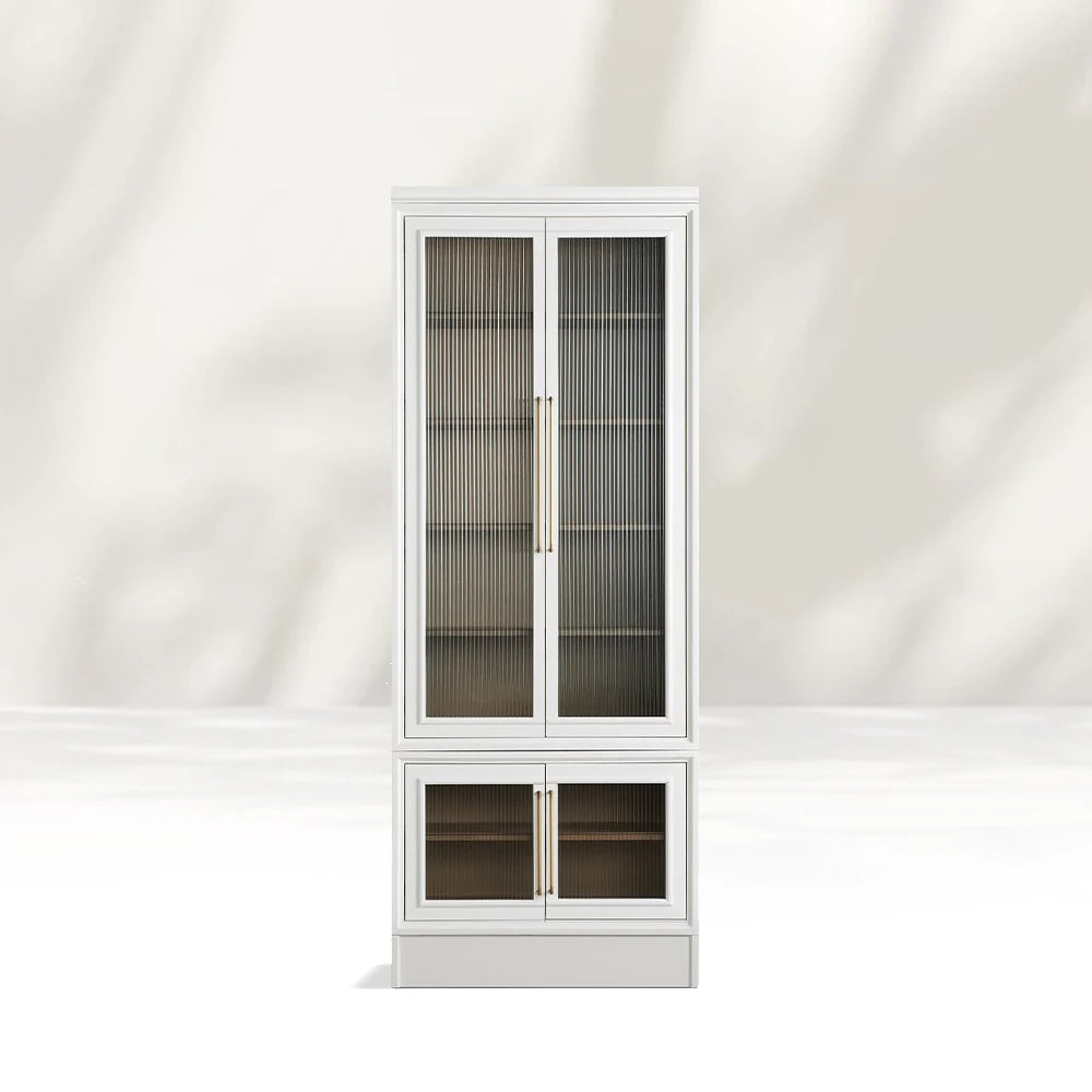 Rowan Modular Stacked Reeded Glass Plinth Cabinet