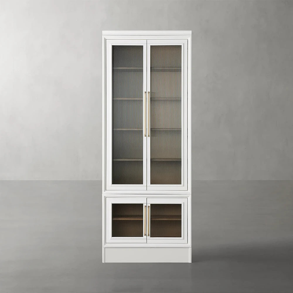 Rowan Modular Stacked Reeded Glass Plinth Cabinet