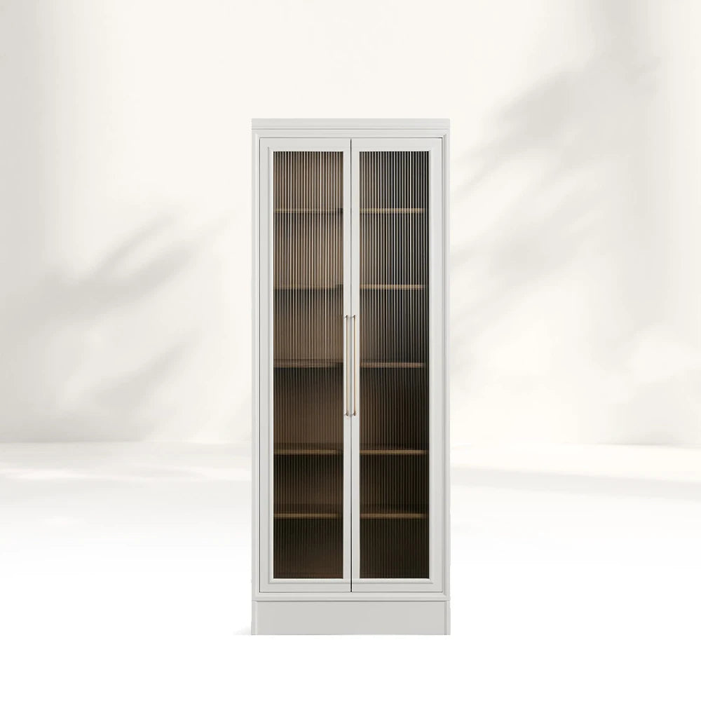 Rowan Modular Tall Reeded Glass Plinth Cabinet