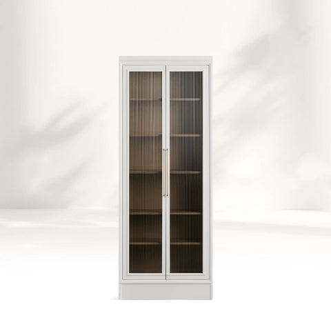 Rowan Modular Tall Reeded Glass Plinth Cabinet