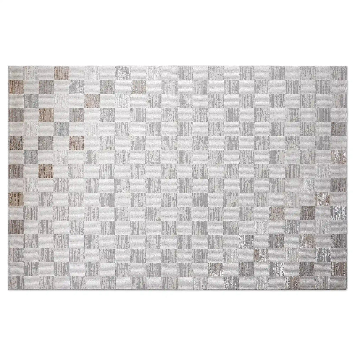 Safei Textured Grid Calm Interior Area Rug