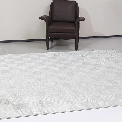 Safei Textured Grid Calm Interior Area Rug