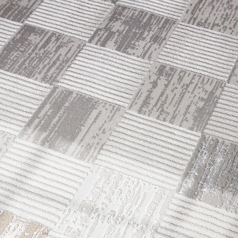 Safei Textured Grid Calm Interior Area Rug