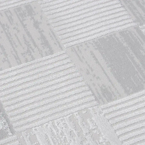 Safei Textured Grid Calm Interior Area Rug