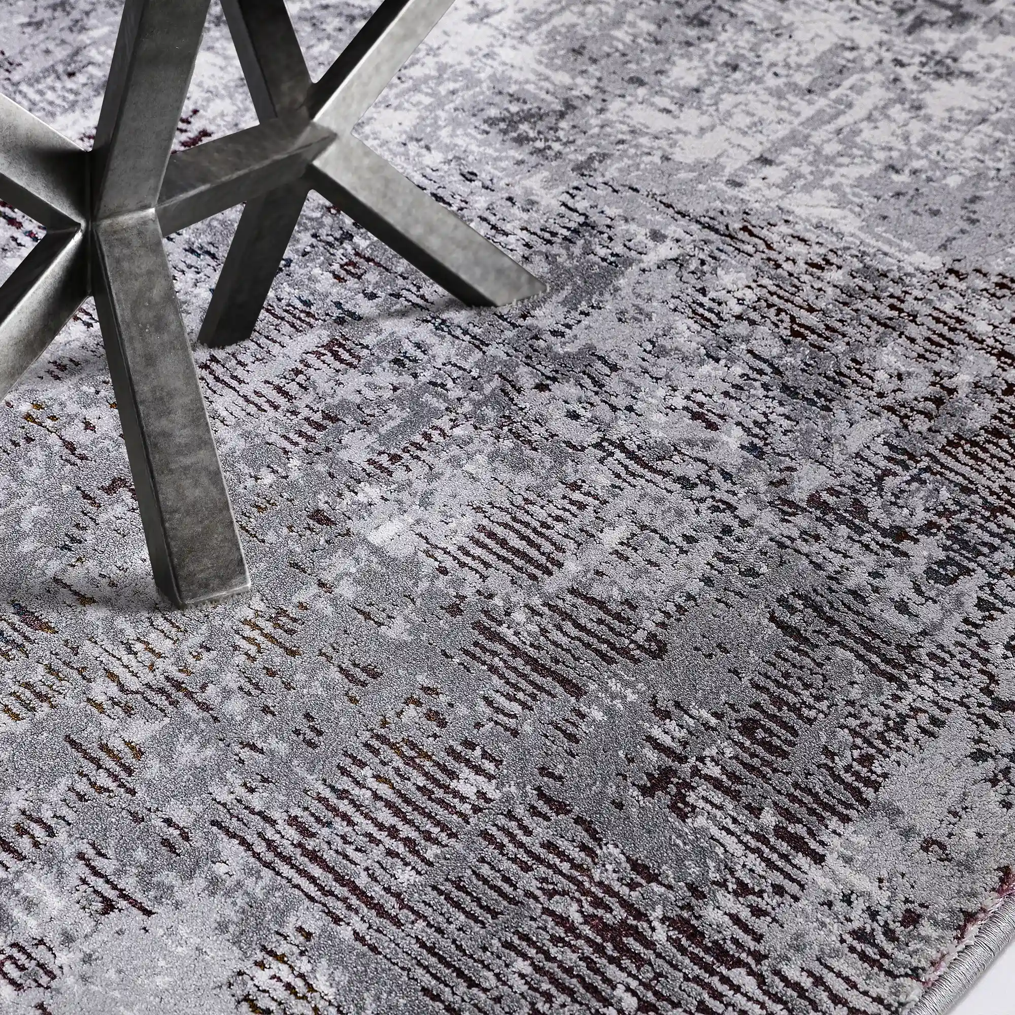 Torino Disrupted Linear Texture Abstract Neutral Area Rug