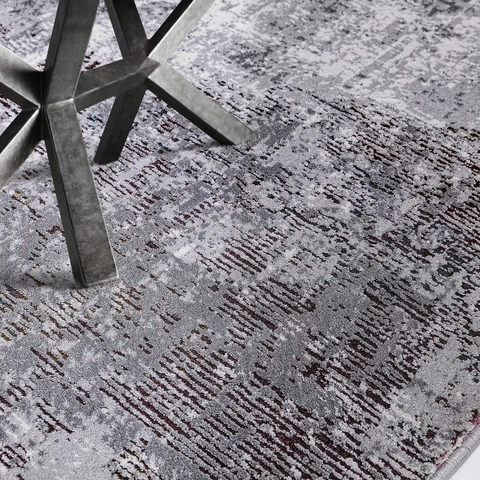 Torino Disrupted Linear Texture Abstract Neutral Area Rug