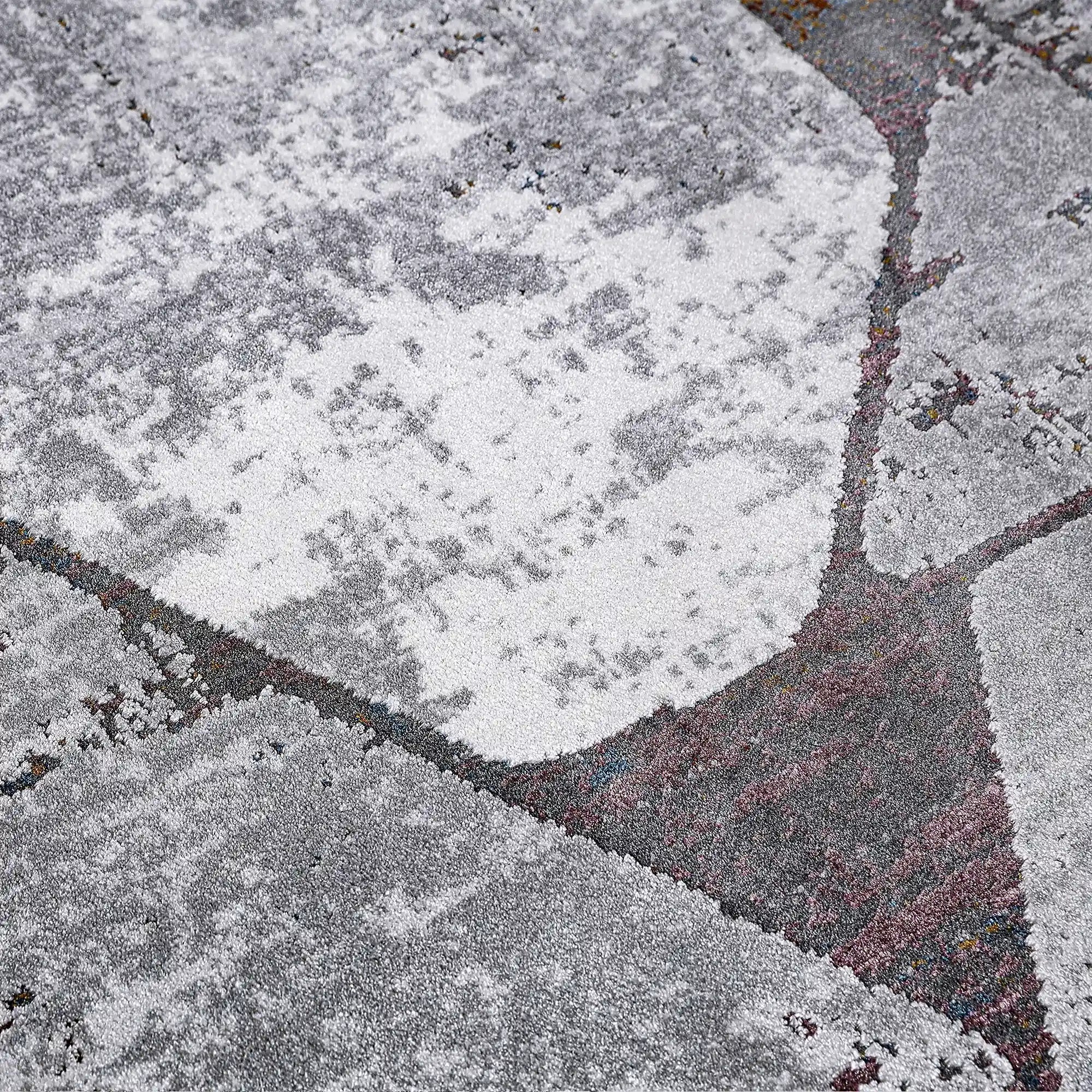 Torino Fragmented Facet Geometric Abstract Neutral Area Rug