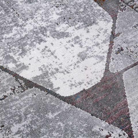 Torino Fragmented Facet Geometric Abstract Neutral Area Rug