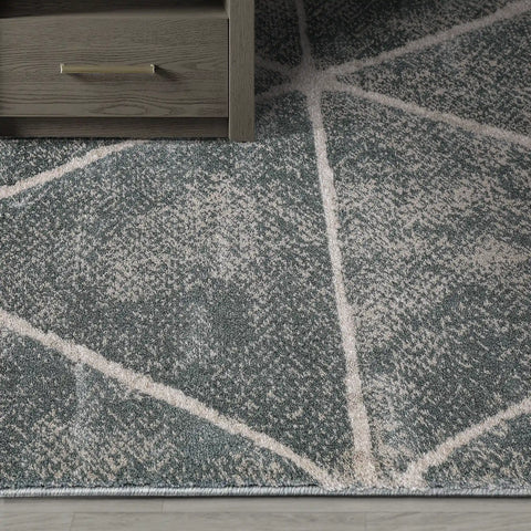Torino Faceted Grid Abstract Neutral Area Rug